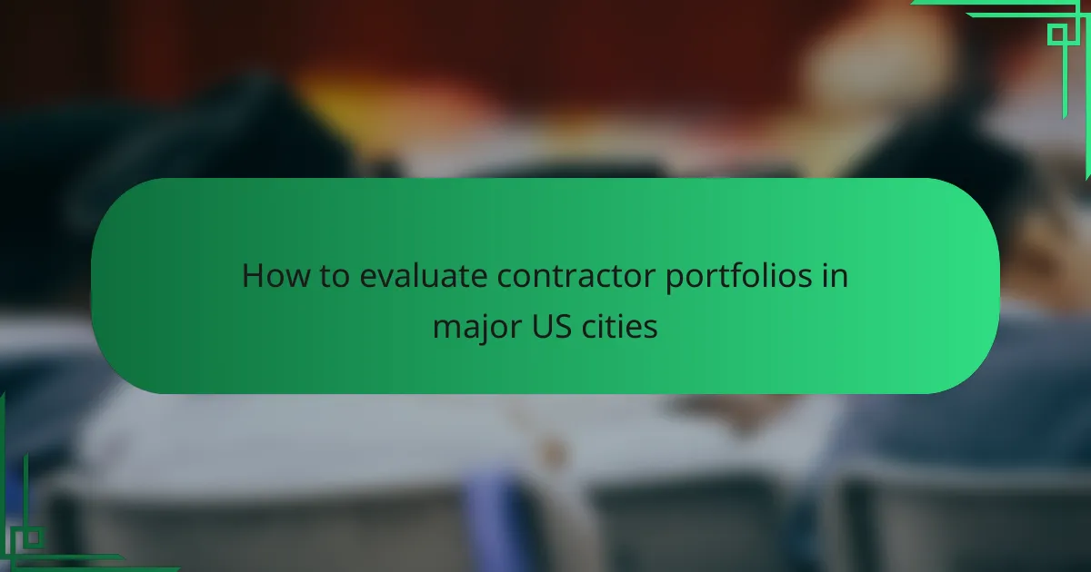 How to evaluate contractor portfolios in major US cities