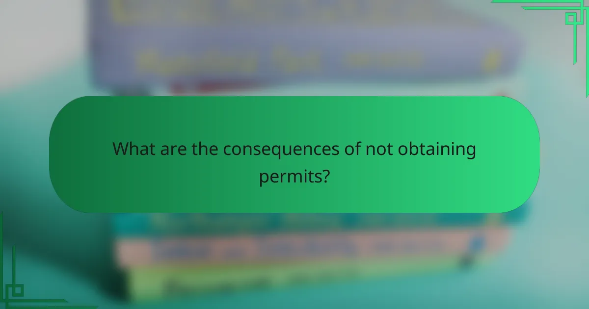 What are the consequences of not obtaining permits?