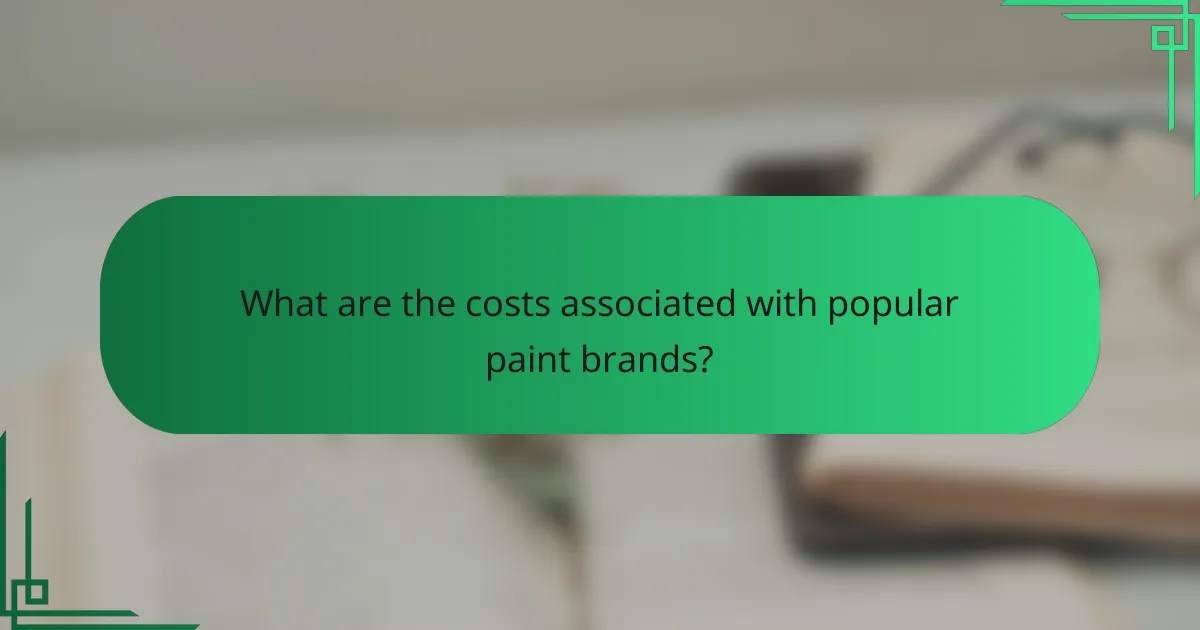 What are the costs associated with popular paint brands?